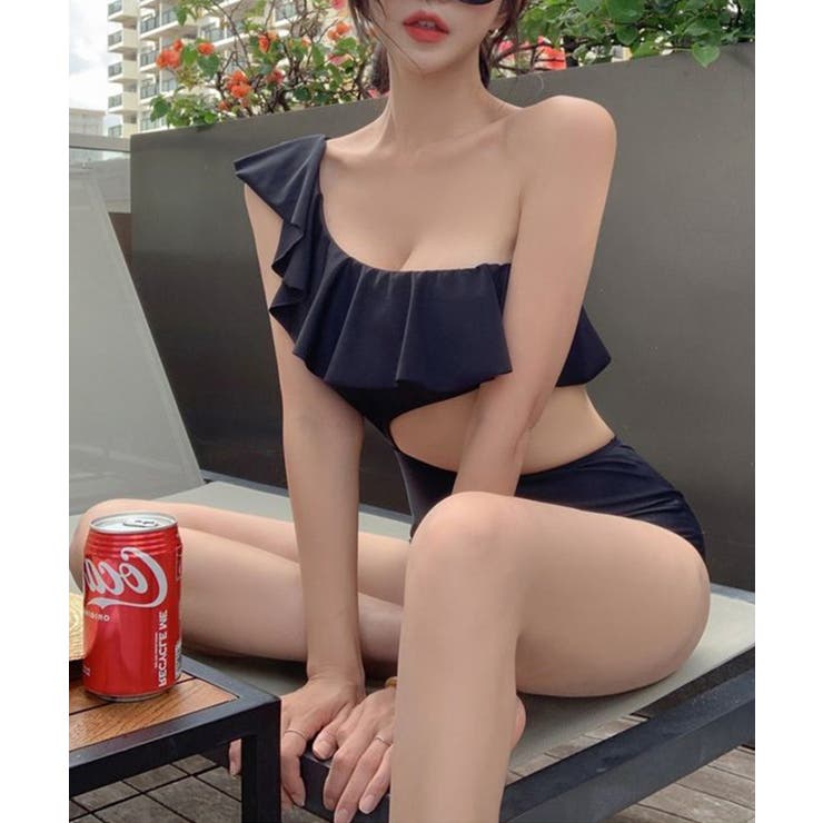 フリルワンショルダースイムウェア 水着 UVカット | aimoha  | 詳細画像7 