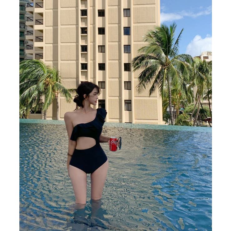 フリルワンショルダースイムウェア 水着 UVカット | aimoha  | 詳細画像12 