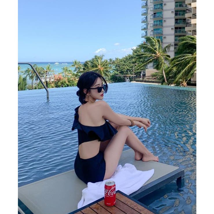 フリルワンショルダースイムウェア 水着 UVカット | aimoha  | 詳細画像5 