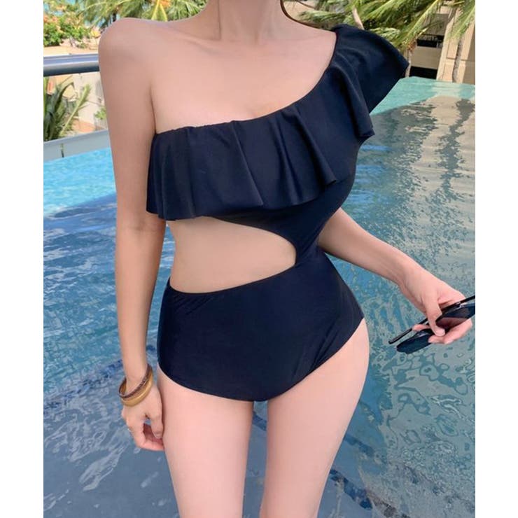 フリルワンショルダースイムウェア 水着 UVカット | aimoha  | 詳細画像6 