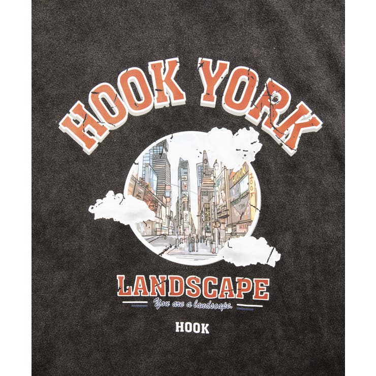 HOOK  original 古着風都市グランジプリント半袖Tシャツ | HOOK | 詳細画像3 