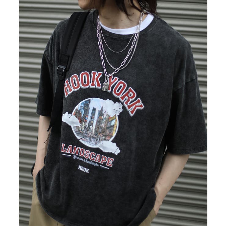 HOOK  original 古着風都市グランジプリント半袖Tシャツ | HOOK | 詳細画像19 