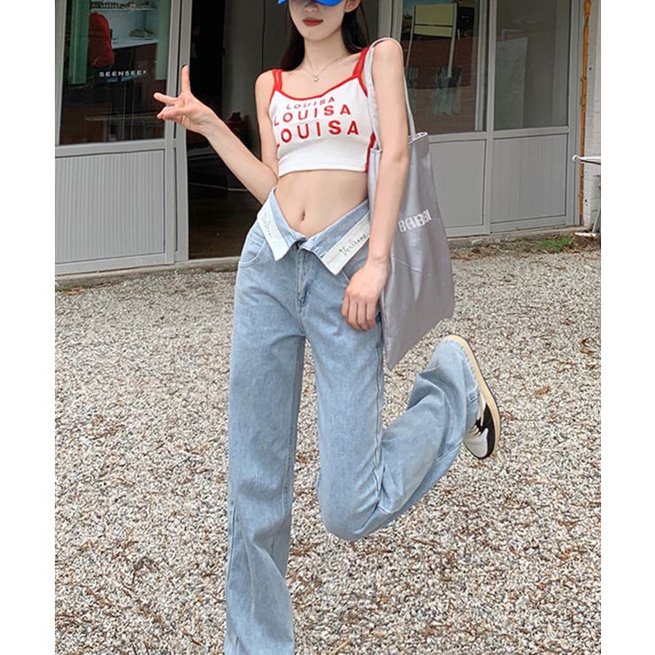 ロールハイウエストデニム 韓国ファッション ワンピース | aimoha  | 詳細画像2 