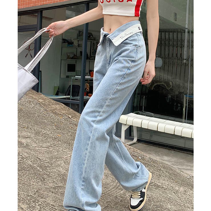 ロールハイウエストデニム 韓国ファッション ワンピース | aimoha  | 詳細画像3 