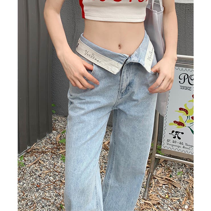 ロールハイウエストデニム 韓国ファッション ワンピース | aimoha  | 詳細画像4 