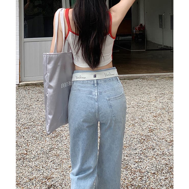 ロールハイウエストデニム 韓国ファッション ワンピース | aimoha  | 詳細画像5 