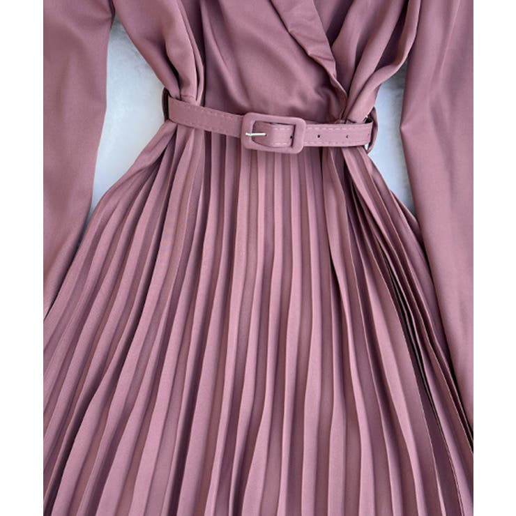 ガウン風プリーツスカートロングワンピース 韓国ファッション ハイウエスト | aimoha  | 詳細画像1 