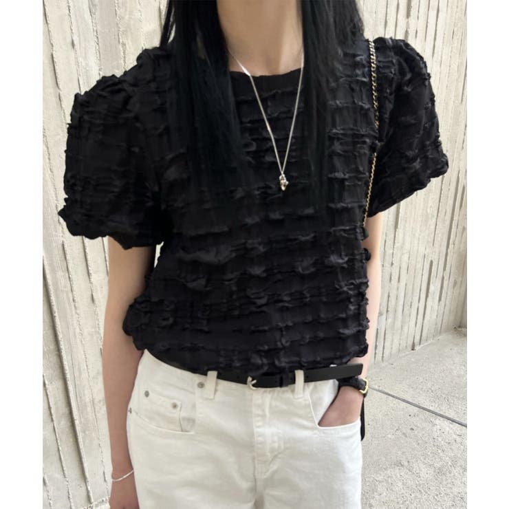 ポコポコ半袖トップス カットソー 韓国ファッション | aimoha  | 詳細画像1 