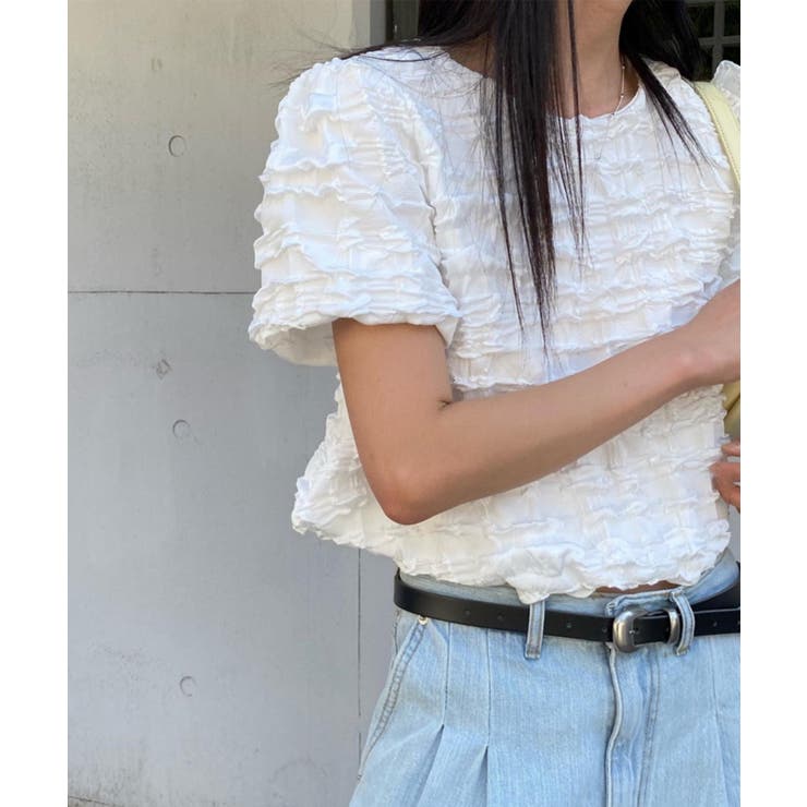 ポコポコ半袖トップス カットソー 韓国ファッション | aimoha  | 詳細画像8 