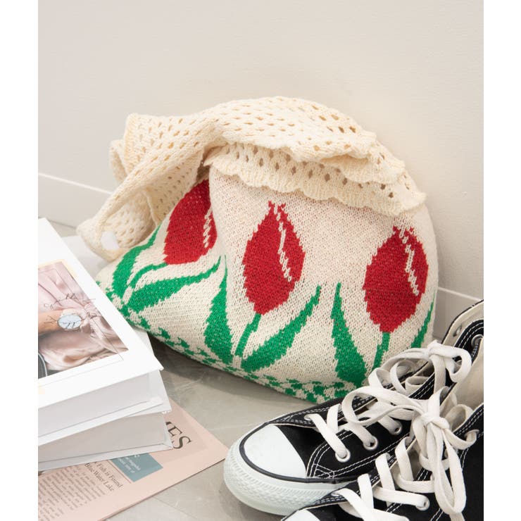 透かし編み チューリップニットトートバッグ もこもこ | aimoha  | 詳細画像9 