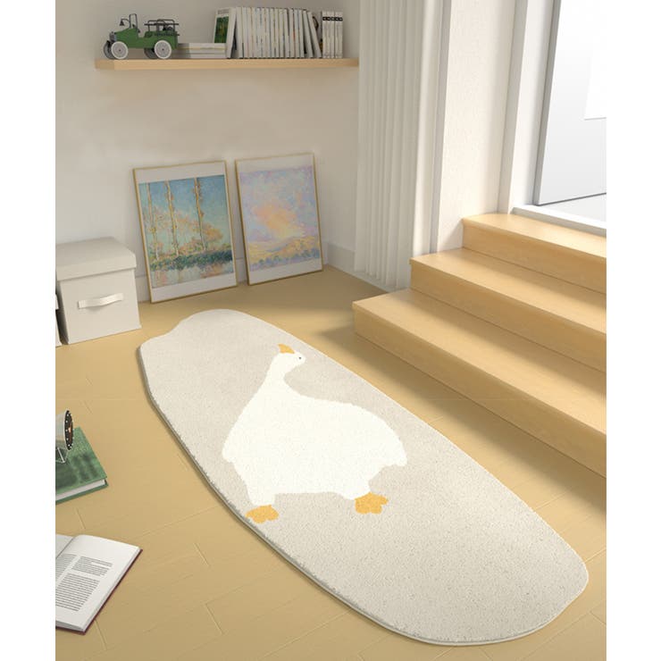 ベージュ1 | かわいいガチョウ変形マット カーペット 韓国インテリア | aimoha 