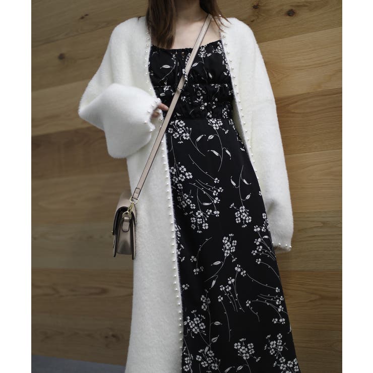 配色花柄スクエアネックパワショルワンピース 【Jasmine Grandiflo… | aimoha  | 詳細画像11 