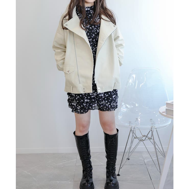 オーバーサイズ PUライダースジャケット 韓国ファッション | aimoha  | 詳細画像11 