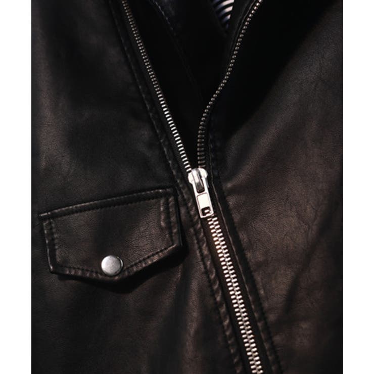 オーバーサイズ PUライダースジャケット 韓国ファッション | aimoha  | 詳細画像16 