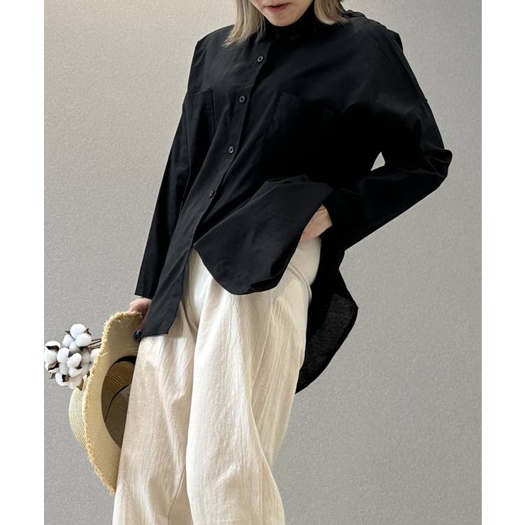 コットンリネン風チュニックシャツ シャツ レディース | aimoha  | 詳細画像6 
