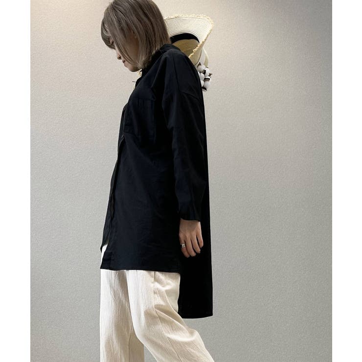 コットンリネン風チュニックシャツ シャツ レディース | aimoha  | 詳細画像7 