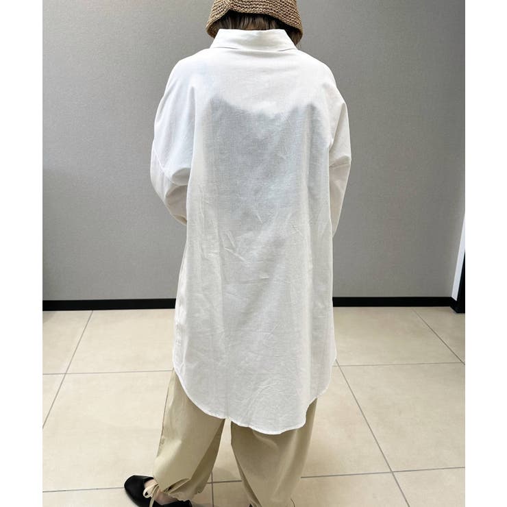 コットンリネン風チュニックシャツ シャツ レディース | aimoha  | 詳細画像15 