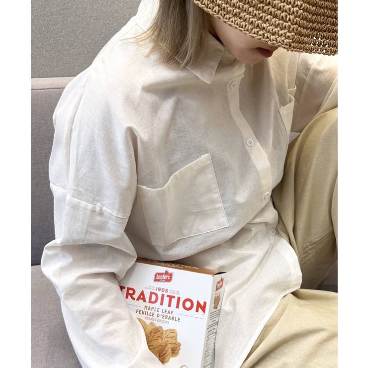 コットンリネン風チュニックシャツ シャツ レディース | aimoha  | 詳細画像17 