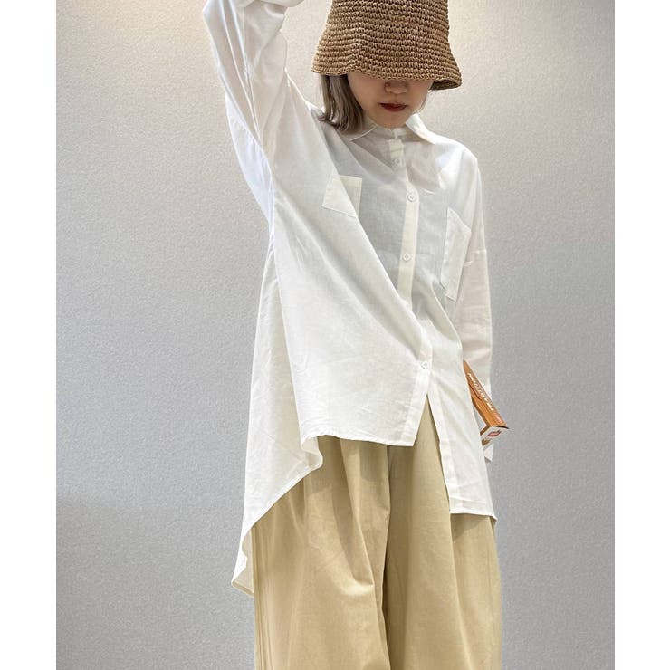 コットンリネン風チュニックシャツ シャツ レディース | aimoha  | 詳細画像18 