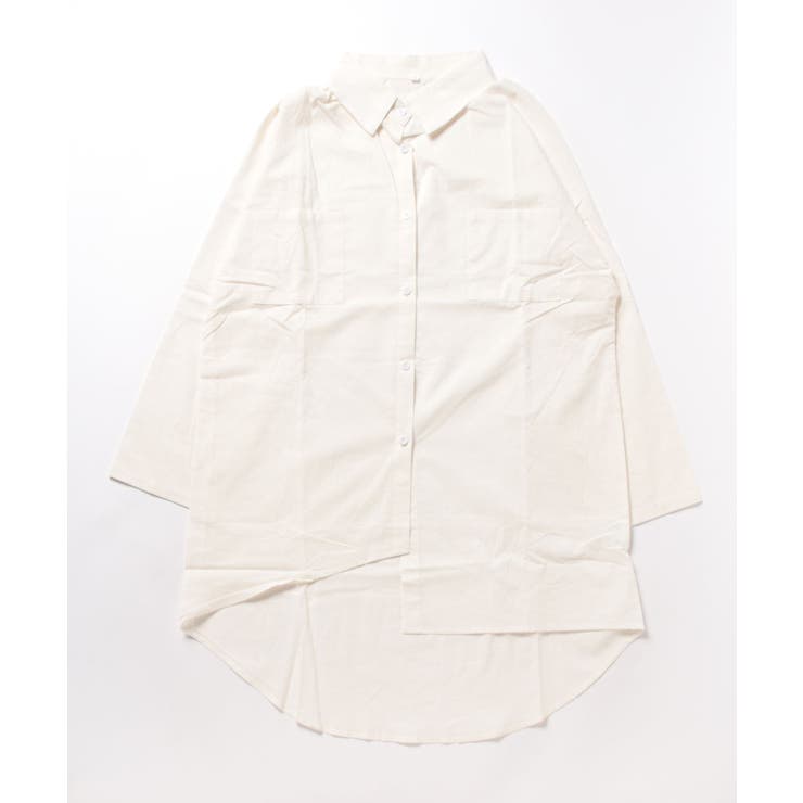 コットンリネン風チュニックシャツ シャツ レディース | aimoha  | 詳細画像25 