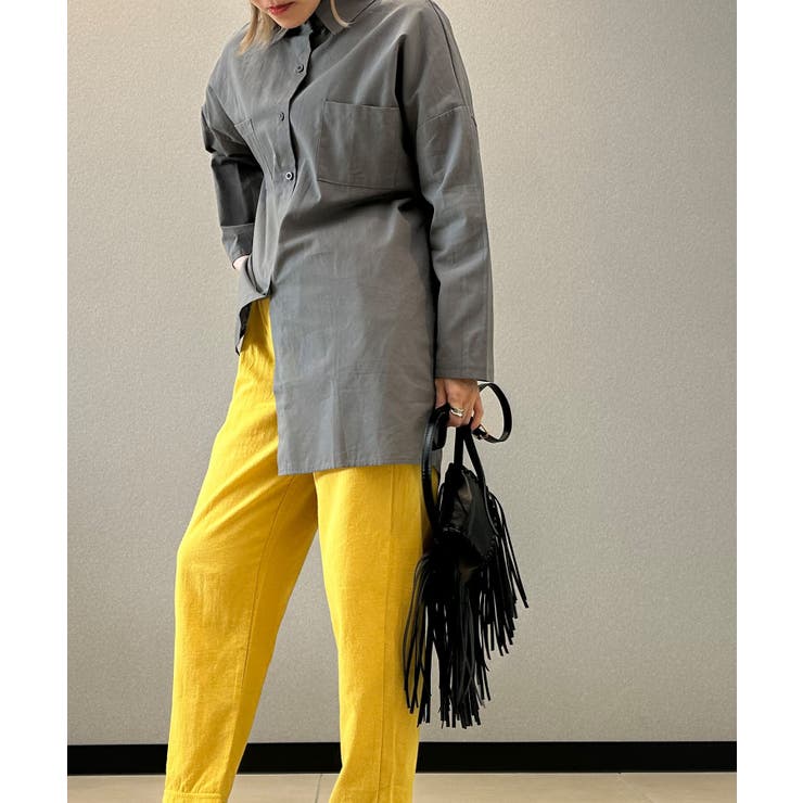 コットンリネン風チュニックシャツ シャツ レディース | aimoha  | 詳細画像3 