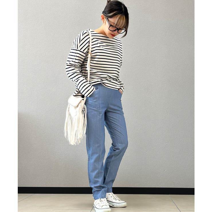 センター切り替えスラックスパンツ スラックス レディース | aimoha  | 詳細画像5 