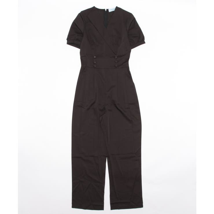 すっきりシルエット ハイウエスト切り替オールインワン パンツドレス | aimoha  | 詳細画像9 