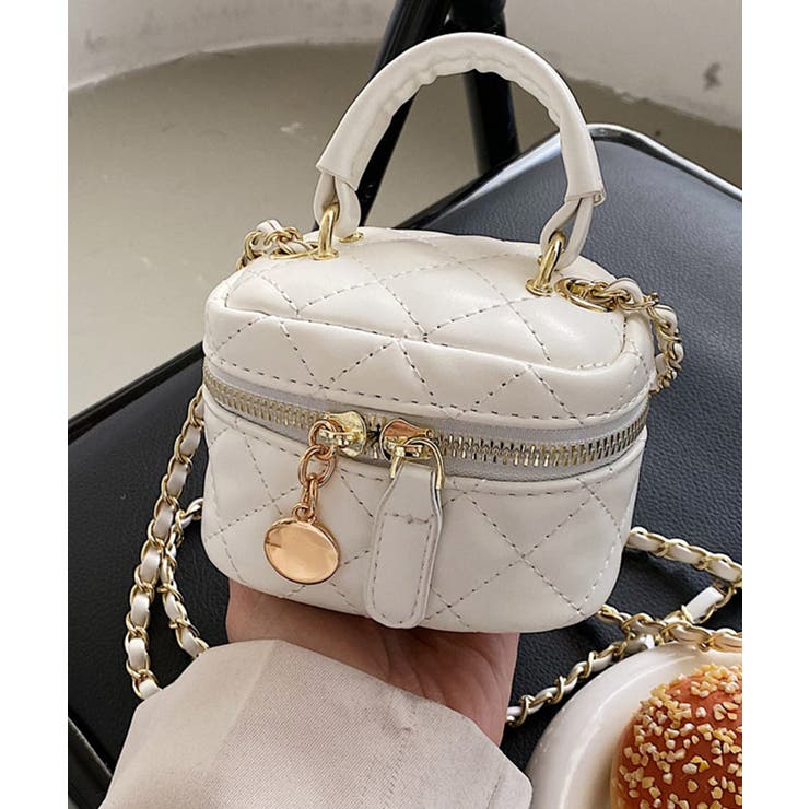 ホワイト | レザーキルティングミニショルダーバッグ | aimoha 
