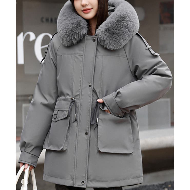 フェイクファー付きダウンジャケット 韓国ファッション ダウンコート