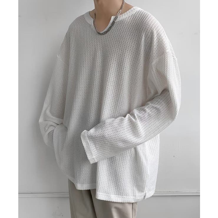 モード系ＶネックロングカットソーＴシャツ ロンT | aimoha men | 詳細画像1 