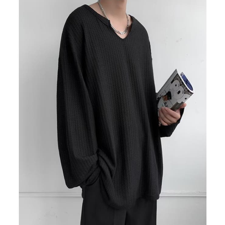 モード系ＶネックロングカットソーＴシャツ ロンT | aimoha men | 詳細画像5 
