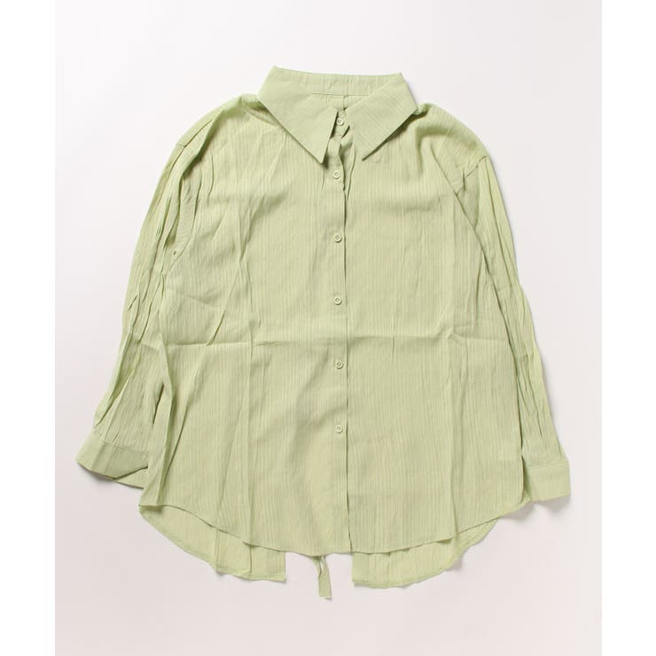 シアー バックスリットシャツ 韓国ファッション | aimoha  | 詳細画像3 