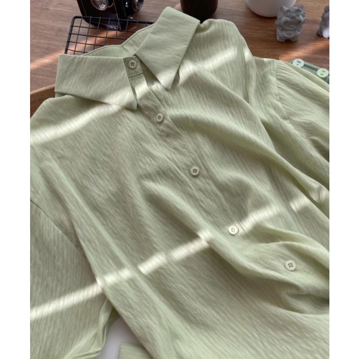 シアー バックスリットシャツ 韓国ファッション | aimoha  | 詳細画像5 