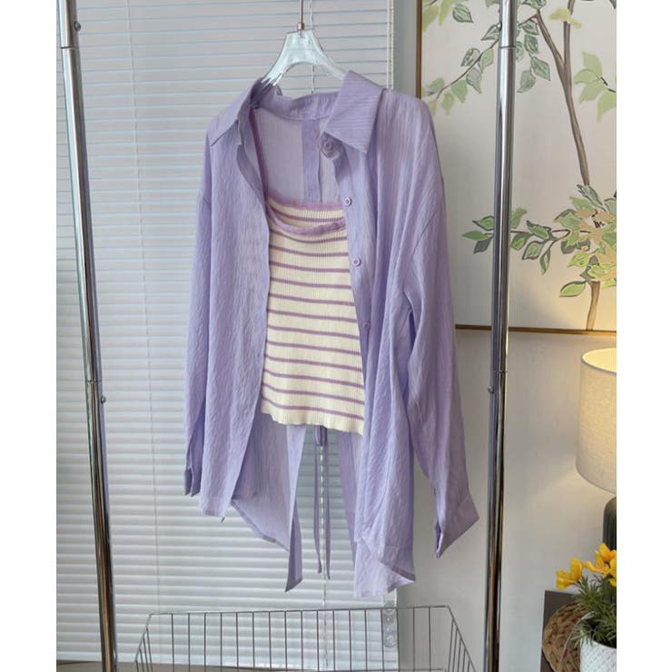 シアー バックスリットシャツ 韓国ファッション | aimoha  | 詳細画像9 