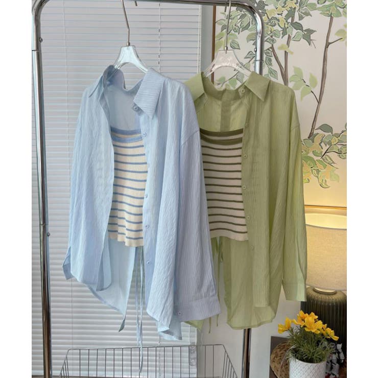 シアー バックスリットシャツ 韓国ファッション | aimoha  | 詳細画像12 