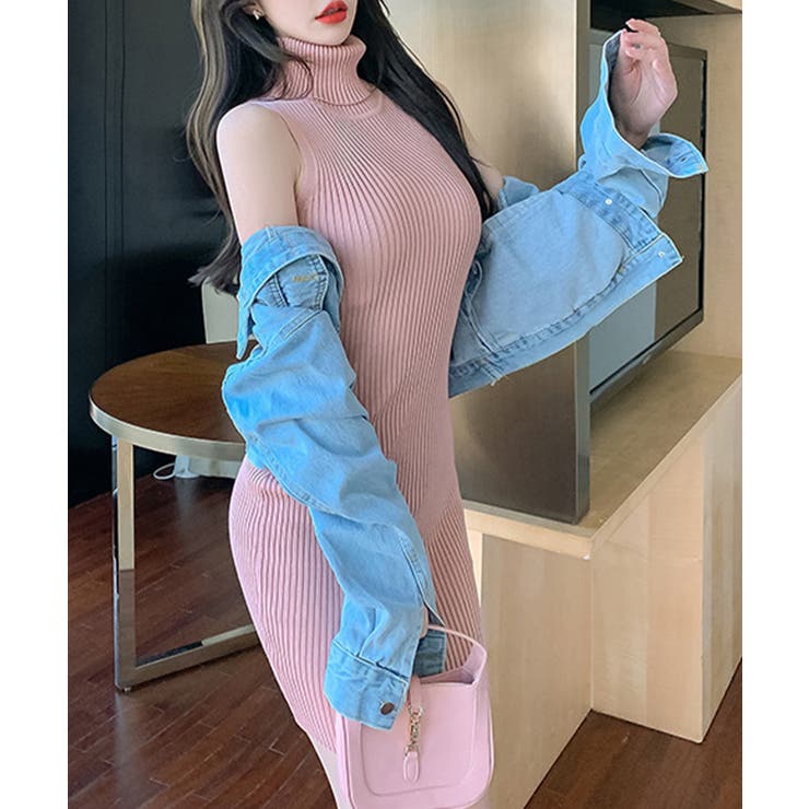 タートルネックニットノースリーブワンピース Jasmine Grandiflor… | aimoha  | 詳細画像21 