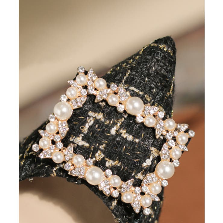 パールツイードハイヒールパンプス 韓国ファッション セクシー | aimoha  | 詳細画像12 