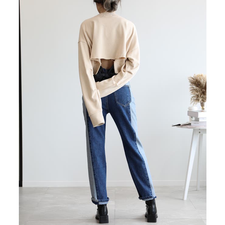 バックリボンデザインオーバーショートスウェット | aimoha  | 詳細画像17 