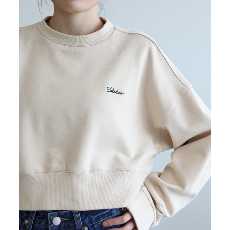 ベージュ | バックリボンデザインオーバーショートスウェット | aimoha 