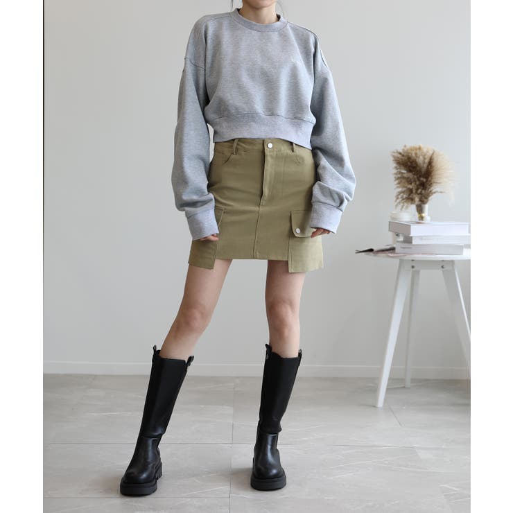 バックリボンデザインオーバーショートスウェット | aimoha  | 詳細画像13 