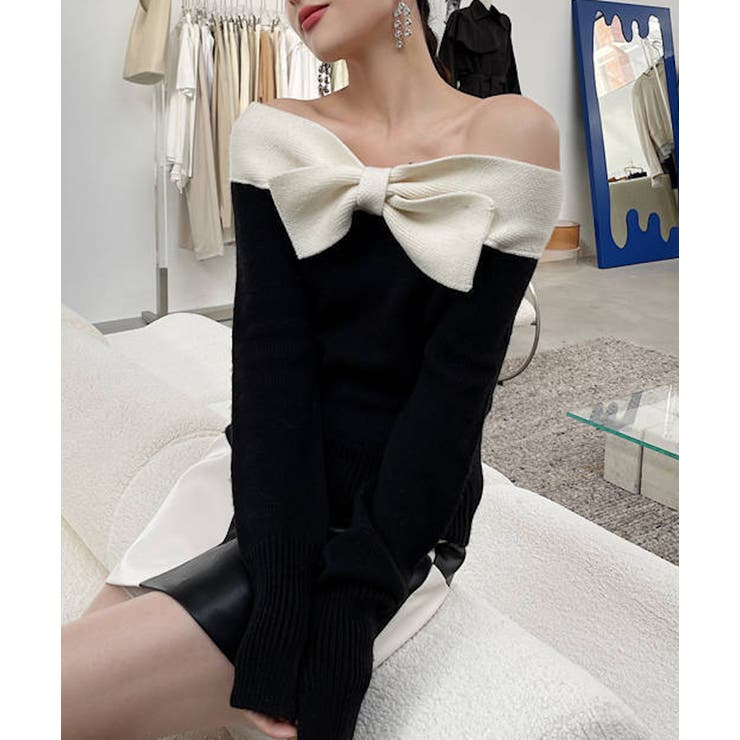 リボンニットプルオーバー Jasmine Grandiflorum【AW】 | aimoha  | 詳細画像1 