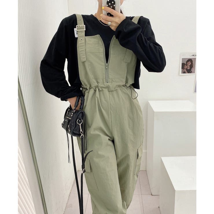 ジッパーカジュアルサロペット | aimoha  | 詳細画像8 