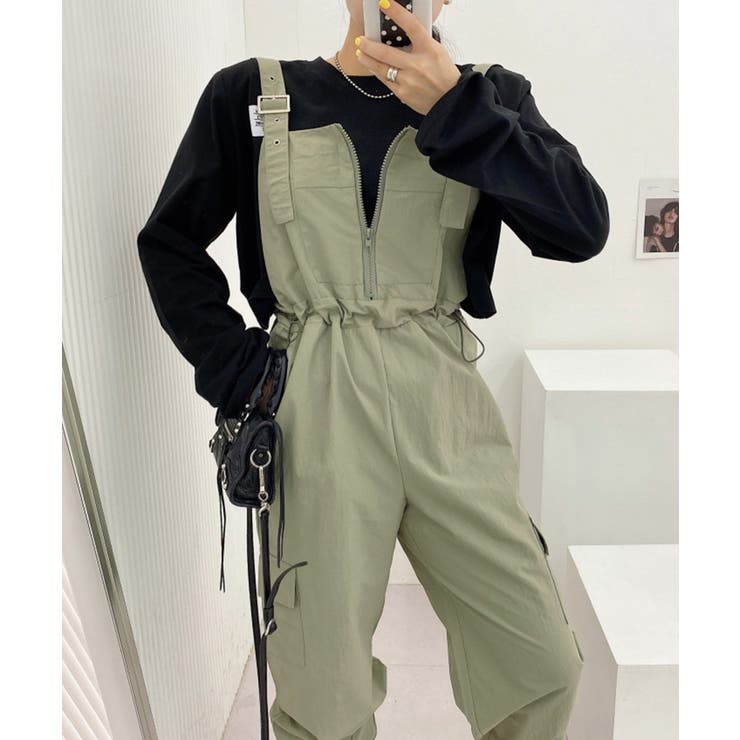 ジッパーカジュアルサロペット | aimoha  | 詳細画像10 