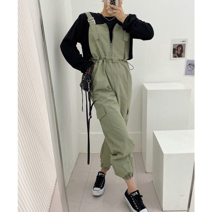 ジッパーカジュアルサロペット | aimoha  | 詳細画像12 