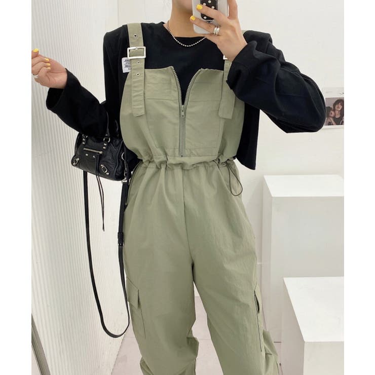 ジッパーカジュアルサロペット | aimoha  | 詳細画像4 