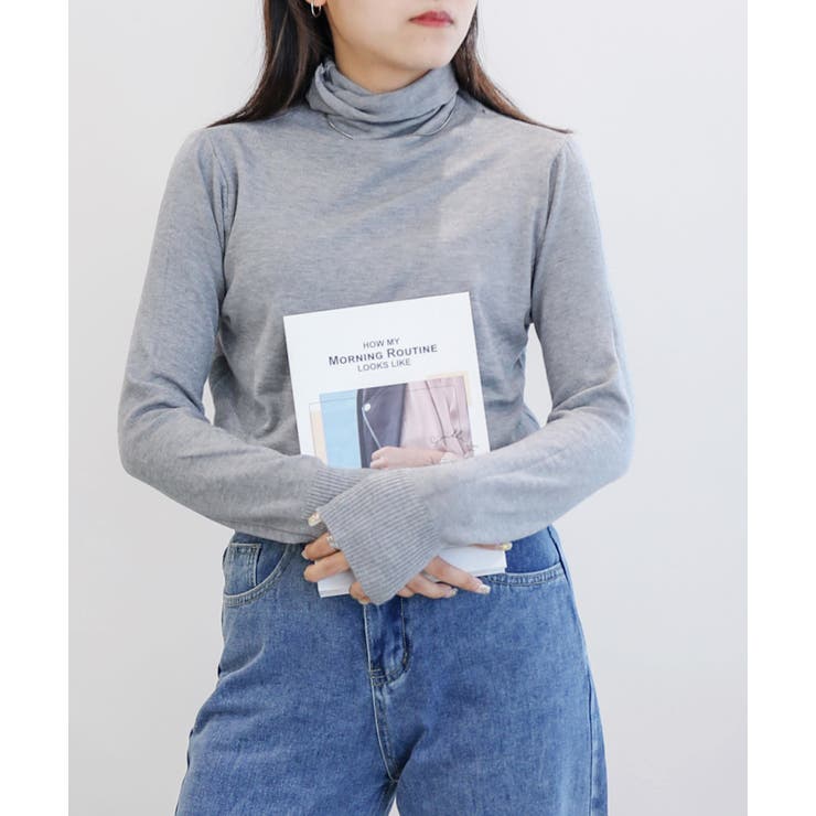 グレー | aimoha  select ハイネックニットトップス | aimoha 