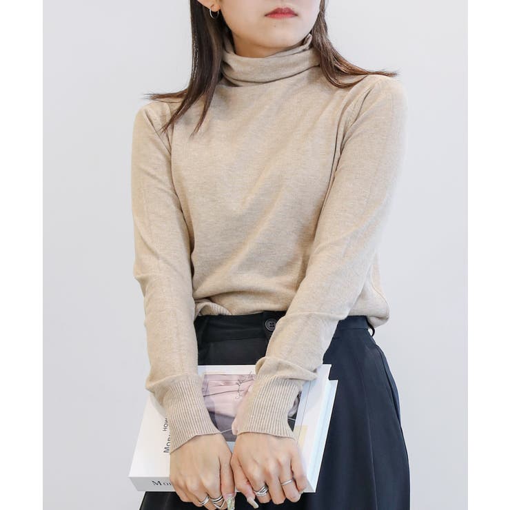 キャメル | aimoha  select ハイネックニットトップス | aimoha 