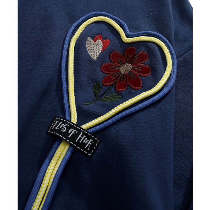 HOOK  original  レトロ調花刺繍ハート紐デザインスウェット【AW】 | HOOK | 詳細画像3 