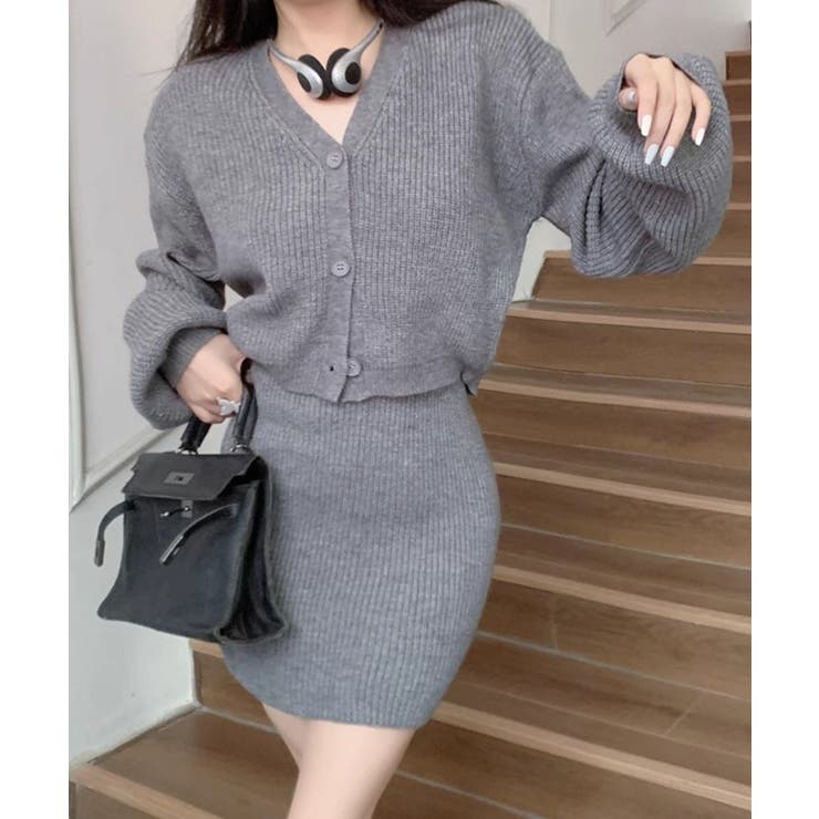 Vネック ニット セットアップ | aimoha  | 詳細画像8 