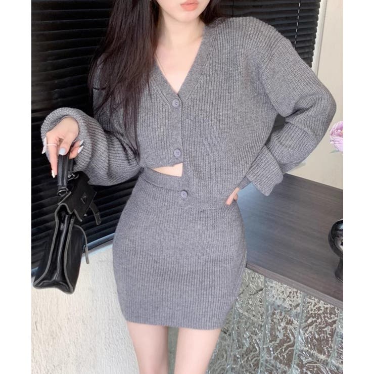 Vネック ニット セットアップ | aimoha  | 詳細画像9 